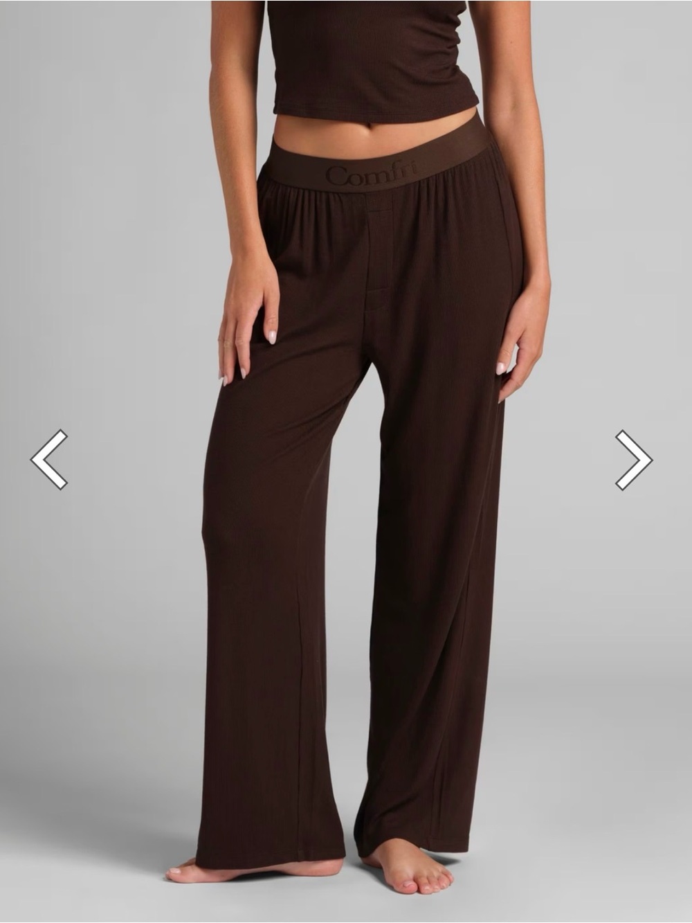 Slinky Rib Lounge Pant in Espresso